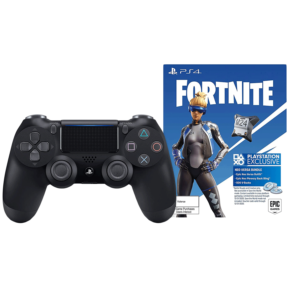 Buy Sony Fortnite Bundle Wireless Controller For PS4 (5 Meter Operating Range, Dualshock 4, Jet